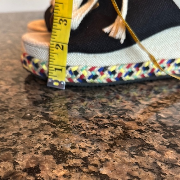 Black and Cream Espadrille Platform Shoes 8.5 - Picture 13 of 13